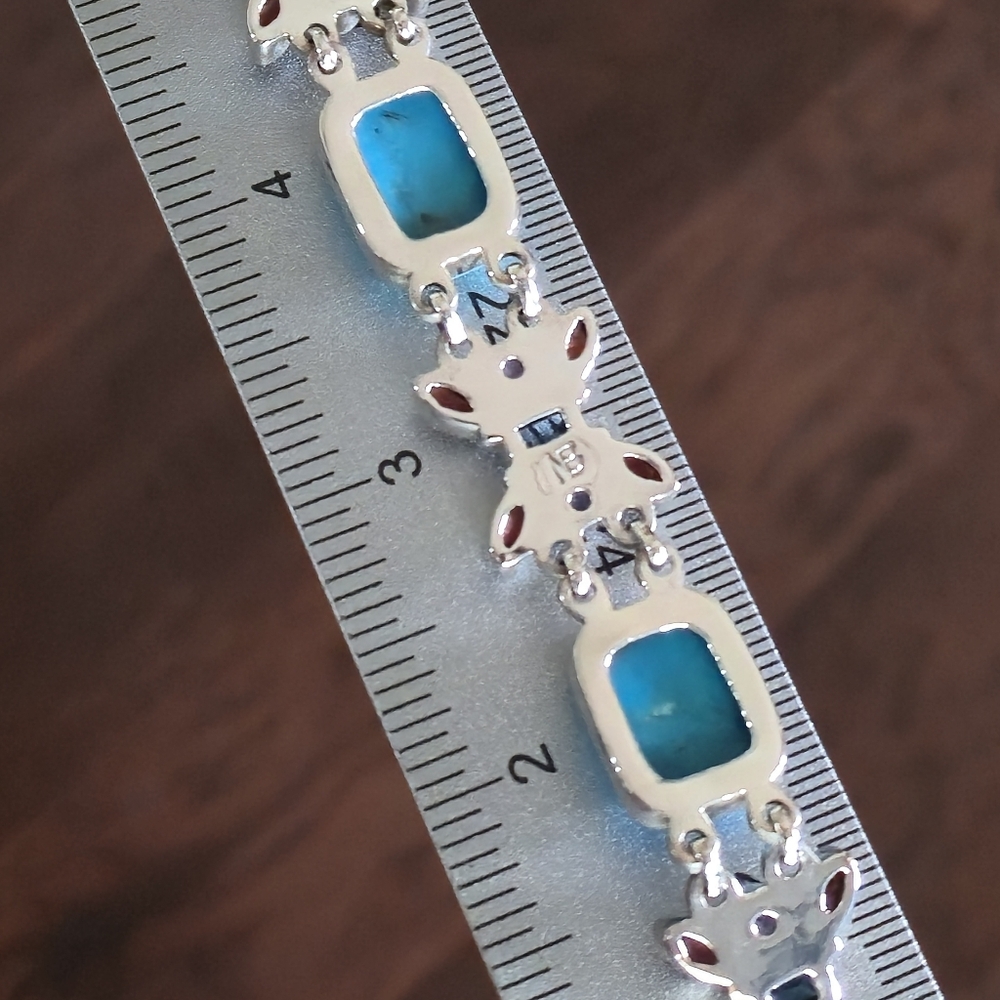 Nicky Butler Turquoise Garnet 925 Sterling Silver Designer Bracelet Amethyst NB - Picture 7 of 16